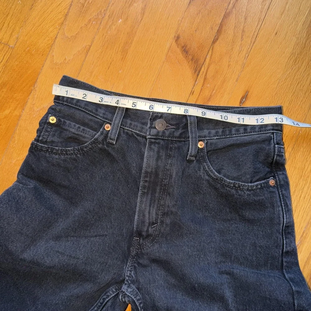 Levis Premium Dad Jeans 24 Black‎ High Rise Relaxed Straight Leg Womens Denim